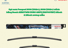 Gạt mưa Peugoet 3008 (2018+), 5008 (2018+) chính hãng Bosch AEROTWIN EURO A557S (3397007557) 16inch & 28inch xương mềm