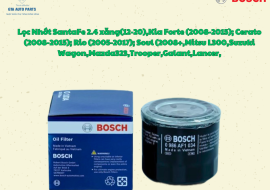 Lọc Nhớt SantaFe 2.4 xăng (12-20),Kia Forte (2008-2015); Cerato (2008-2015); Rio (2005-2017); Soul 2008, Mitsu L300, Suzuki Wagon, Mazda323, Trooper, Galant, Lancer (BOSCH)